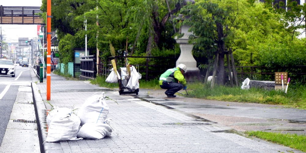 ▲ 5月5日(水) 公園の清掃　（八幡三本橋付近）